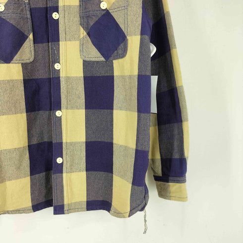 ヒューストン HOUSTON BLOCK CHECK VIYELLA SHIRT チェック柄 ダブルポケット シャツ メンズ import:XL