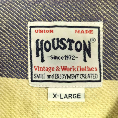 ヒューストン HOUSTON BLOCK CHECK VIYELLA SHIRT チェック柄 ダブルポケット シャツ メンズ import:XL