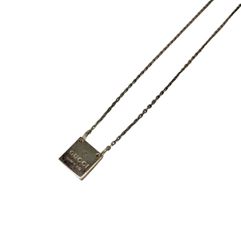 グッチ GUCCI Ag925 シルバー スクエア プレート ネックレス レディース
