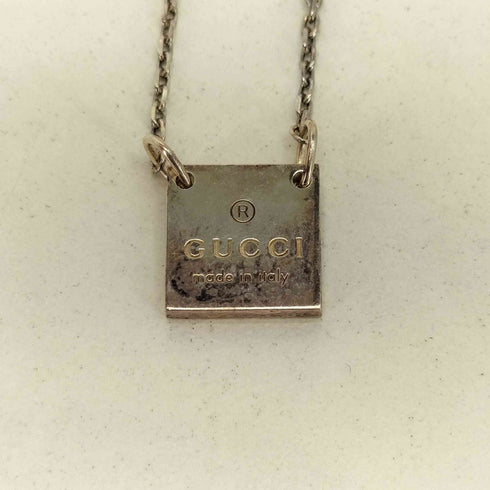 グッチ GUCCI Ag925 シルバー スクエア プレート ネックレス レディース
