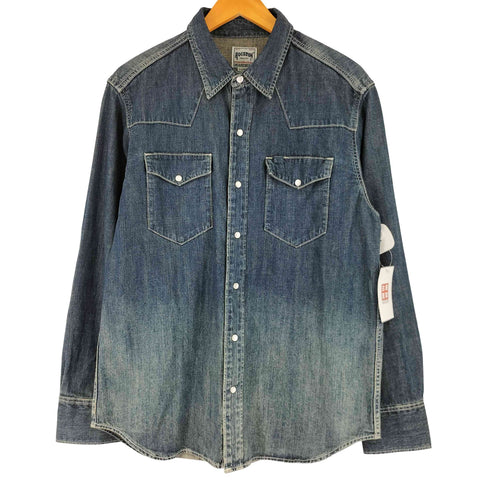 ヒューストン HOUSTON COTTON DENIM WESTERN SHIRT コットン デニム ウエスタンシャツ メンズ import:XL