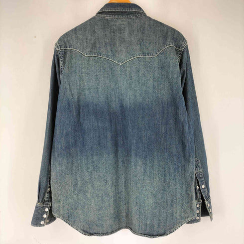 ヒューストン HOUSTON COTTON DENIM WESTERN SHIRT コットン デニム ウエスタンシャツ メンズ import:XL