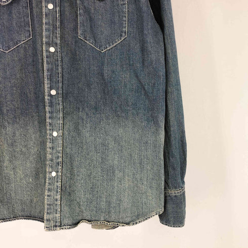 ヒューストン HOUSTON COTTON DENIM WESTERN SHIRT コットン デニム ウエスタンシャツ メンズ import:XXL