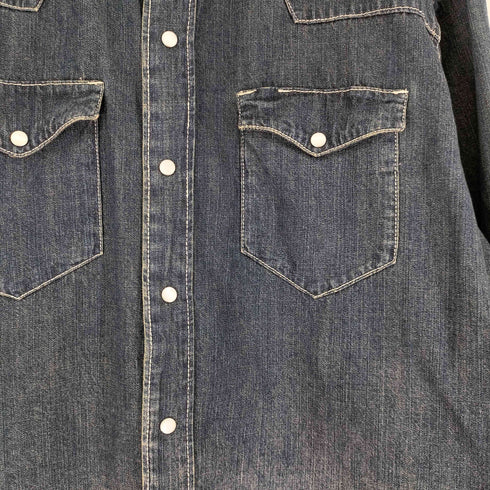 ヒューストン HOUSTON COTTON DENIM WESTERN SHIRT コットン デニム ウエスタンシャツ メンズ import:XXL