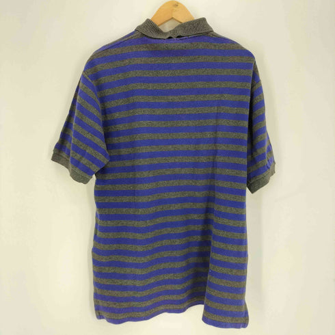 ポロスポーツラルフローレン POLO SPORT RALPH LAUREN 90S ロゴ刺繍 ボーダー ワッフル S/S ポロシャツ メンズ import:S