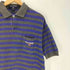 ポロスポーツラルフローレン POLO SPORT RALPH LAUREN 90S ロゴ刺繍 ボーダー ワッフル S/S ポロシャツ メンズ import:S