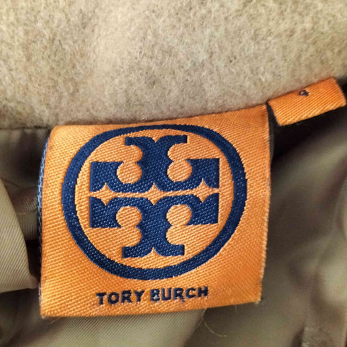 トリーバーチ TORY BURCH ラムレザー パイピング ウールコート レディース 4