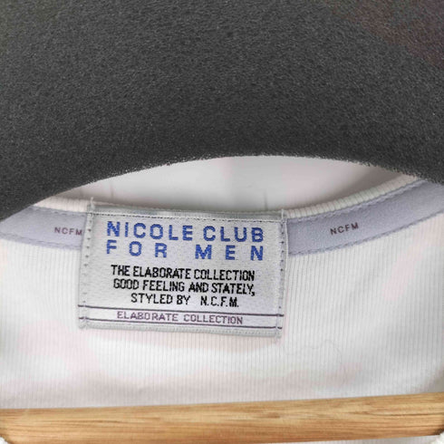 ニコルクラブフォーメン NICOLE CLUB FOR MEN Y2K Vネック メッセージ ロングスリーブカットソー メンズ JPN:46