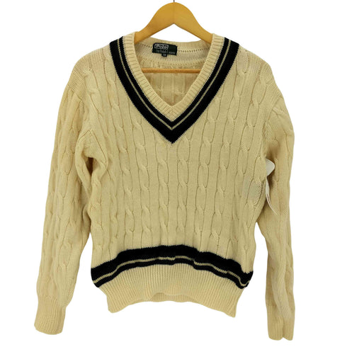 ポロバイラルフローレン Polo by RALPH LAUREN 80s 緑タグ ケーブル編み チルデンニット メンズ 160