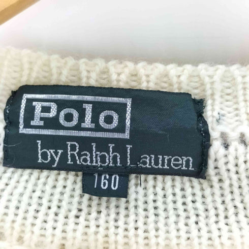 ポロバイラルフローレン Polo by RALPH LAUREN 80s 緑タグ ケーブル編み チルデンニット メンズ 160