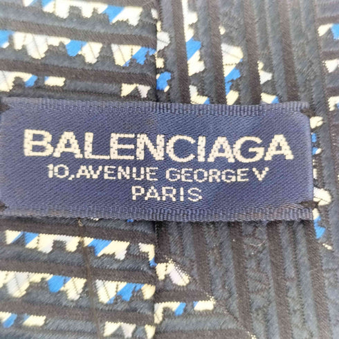 バレンシアガ BALENCIAGA 総柄 シルク 100 ネクタイ メンズ