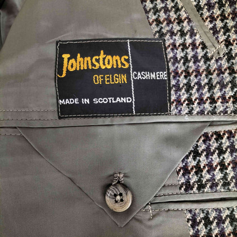 ジョンストンズオブエルガン johnstons of elgin 千鳥格子 3Bテーラードジャケット メンズ