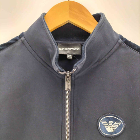 エンポリオアルマーニ EMPORIO ARMANI フロントロゴ ベロア ライン クロップド トラックジャケット メンズ 12A