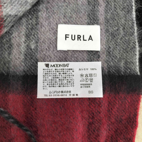 フルラ FURLA カシミヤ100% チェック マフラー レディース