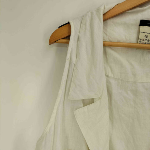 ウィークエンドマックスマーラ Weekend Max Mara リネン100% リボン ボタンレス ベスト ノースリーブブラウス レディース import:XL