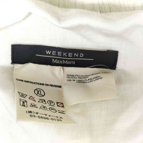 ウィークエンドマックスマーラ Weekend Max Mara リネン100% リボン ボタンレス ベスト ノースリーブブラウス レディース import:XL