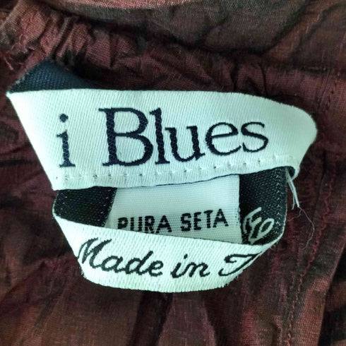 i Blues イタリア製 TOP/CANOTTIERA シルク サイドジップ シワ加工 ギャザー キャミソール レディース EUR:46