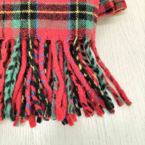 ラルフローレン RALPH LAUREN HOME スモールポニー刺繍 クリスマス タータンチェック 大判 フリンジマフラー メンズ 75×140