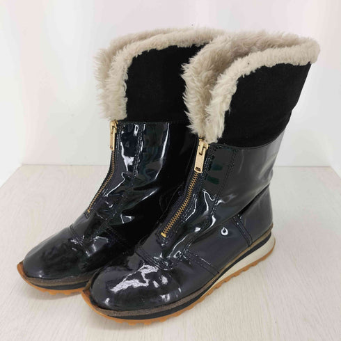 マークバイマークジェイコブス Marc by Marc Jacobs フロントジップ ボア エナメル ブーツ レディース 36