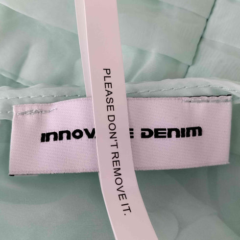 INNOVARE DENIM リボンブローチ シアー ノースリーブ チュニックワンピース レディース
