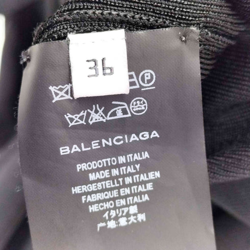 バレンシアガ BALENCIAGA ピンタック バックプリーツ レーヨン 半袖 ドレス レディース 36