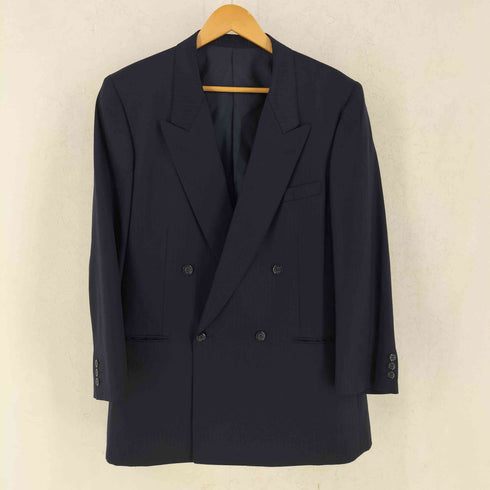 90s GINZA SAWAMOTO ギンザサワモト ウール ストライプ テーラードジャケット タック スラックス セットアップ メンズ