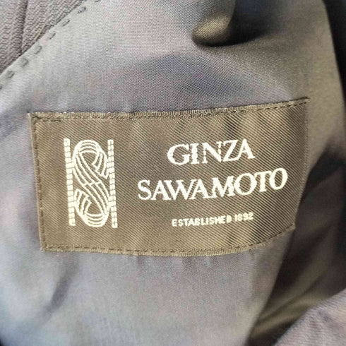 90s GINZA SAWAMOTO ギンザサワモト ウール ストライプ テーラードジャケット タック スラックス セットアップ メンズ