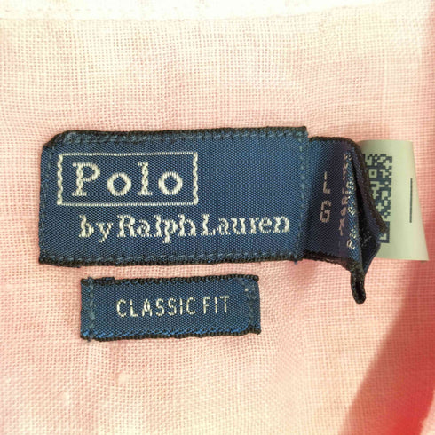 ポロバイラルフローレン Polo by RALPH LAUREN 90S スモールポニー刺繍 リネン 長袖 シャツ メンズ import:L