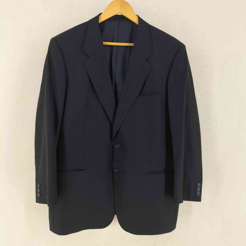 00s GINZA SAWAMOTO ギンザサワモト ウール ストライプ テーラードジャケット ツータック スラックス セットアップ メンズ