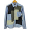 コムデギャルソンオム COMME des GARCONS HOMME 00s AD2009 09AW 異素材パッチワーク レギュラーカラー ストライプ シャツ メンズ XS