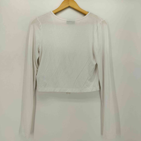 ノルディー nerdy ワンポイントロゴ フロントリボン クロップド カーディガン レディース import:M