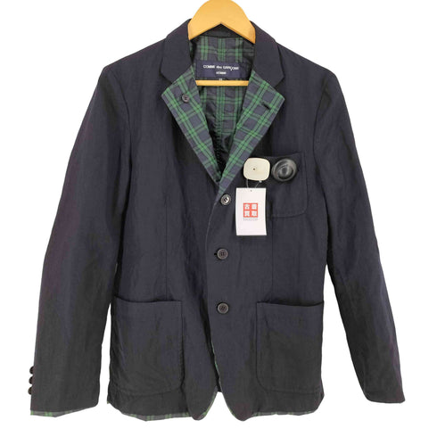 コムデギャルソンオム COMME des GARCONS HOMME 00S AD2009 09AW ウール リネン リバーシブル 3B テーラードジャケット メンズ Xs