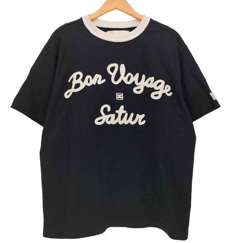 SATUR BON VOYAGE 立体ロゴ 半袖 リンガー Tシャツ レディース