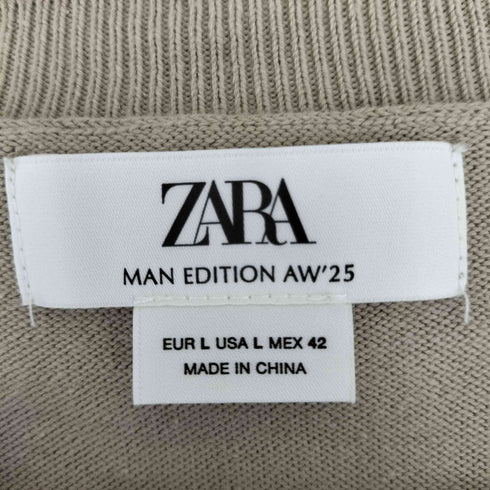 ザラ ZARA 25AW MAN EDITION コットンラミー Vネックセーター メンズ JPN:L