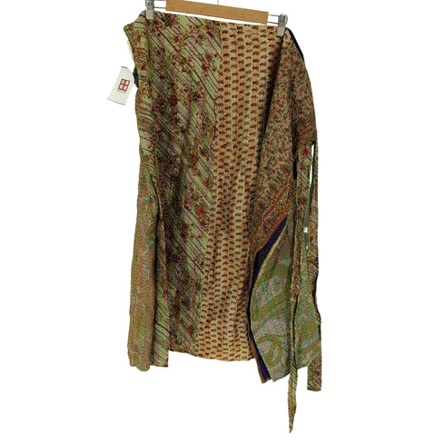 WONDER FULL LIFE KANTHA カンタ シルク ラップスカート レディース FREE