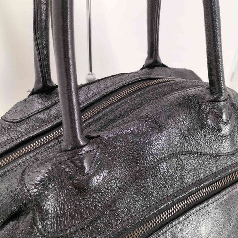 jas M.B. ジャスエムビー MADE IN ENGLAND 英国製 スモール トラベラー クラック 加工 本革 クランチ レザー ワンショルダー ボストン バッグ riri ジップ メンズ