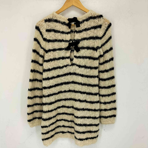 ジルスチュアート JILLSTUART モヘヤ混 アルパカ混 ボーダー バックリボン ニット レディース ONE SIZE