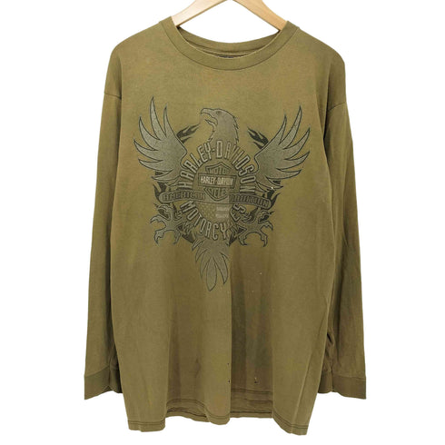 ハーレーダビッドソン HARLEY-DAVIDSON 00s イーグル プリント ロングスリーブ Tシャツ 長袖 メンズ