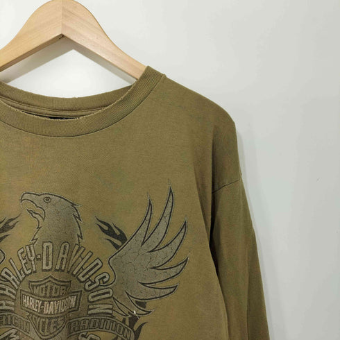 ハーレーダビッドソン HARLEY-DAVIDSON 00s イーグル プリント ロングスリーブ Tシャツ 長袖 メンズ