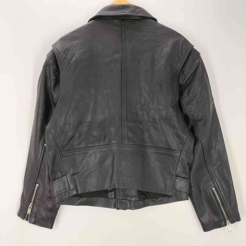 ザラ ZARA Cowhide Double Leather Motorcycle Jacket 水牛革 本革 シボ カウレザー ダブル ライダース ジャケット メンズ import:XL
