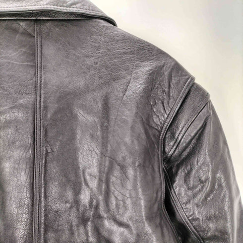 ザラ ZARA Cowhide Double Leather Motorcycle Jacket 水牛革 本革 シボ カウレザー ダブル ライダース ジャケット メンズ import:XL