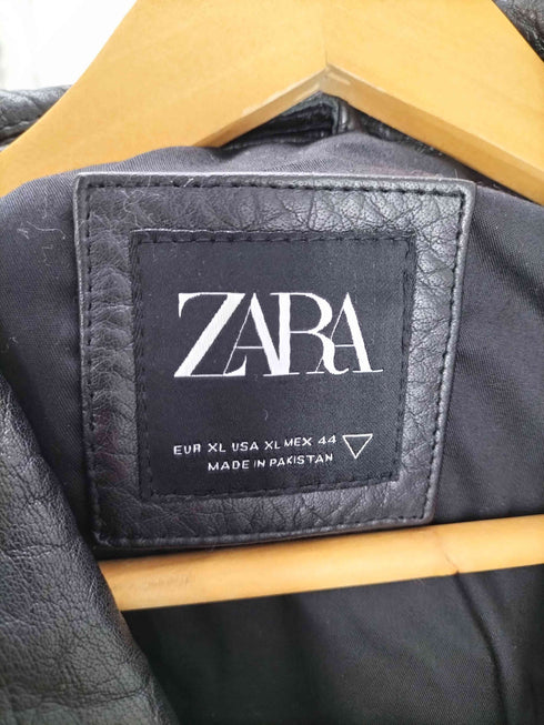 ザラ ZARA Cowhide Double Leather Motorcycle Jacket 水牛革 本革 シボ カウレザー ダブル ライダース ジャケット メンズ import:XL