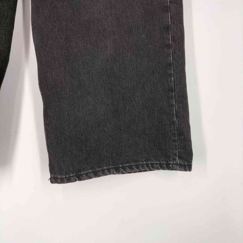 ザラ ZARA ウォシュド ブラック ワイド バギー デニム パンツ レディース 38