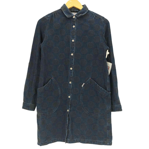 Blue Trick ドット柄 岡山デニム シャツ ワンピース レディース JPN:M