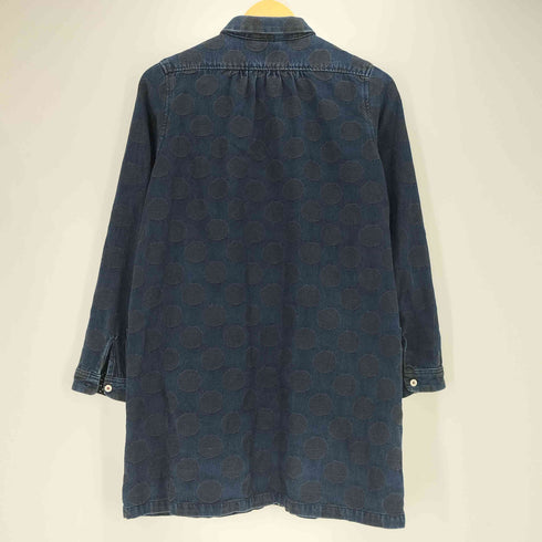 Blue Trick ドット柄 岡山デニム シャツ ワンピース レディース JPN:M