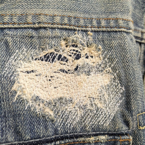 ヒステリックグラマー HYSTERIC GLAMOUR オゾン期 デニムジャケット 2nd セカンド クラッシュ ダメージ加工 日本製 メンズ JPN:S