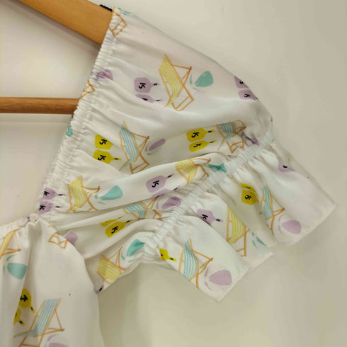 STEFANIA VAIDANI STELLA VENICE BEACH DRE 総柄 オフショルダーワンピース レディース import:XS