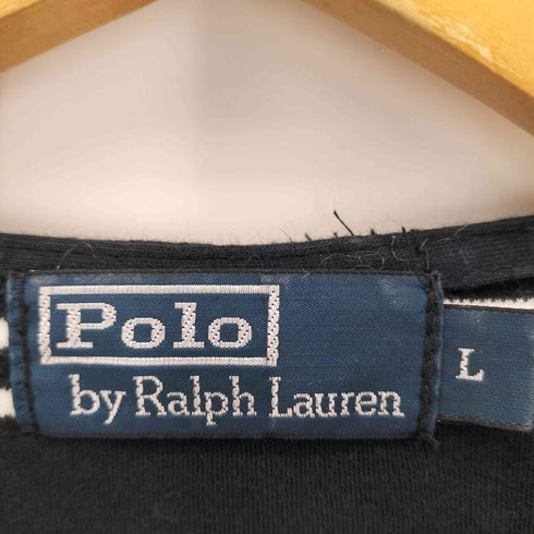 ポロバイラルフローレン Polo by RALPH LAUREN ポニー刺繍 ヘンリーネック ボーダーTシャツ メンズ L