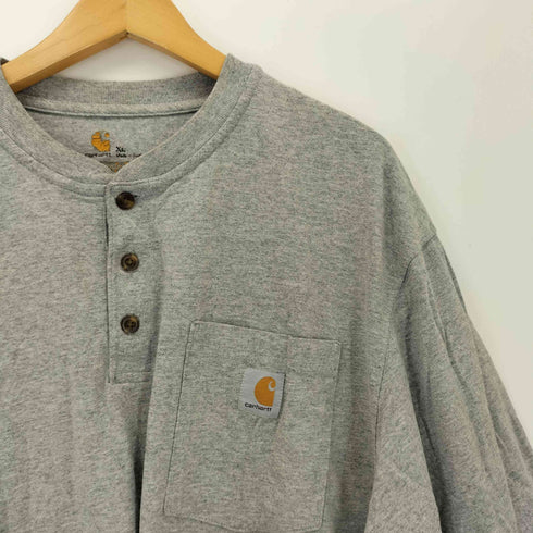 カーハート Carhartt ワンポイント刺繍 ヘンリーネック Tシャツ メンズ XL