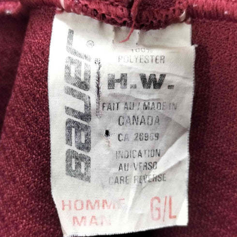 90S Bauer バウアー カナダ製 チームロゴ ホッケーシャツ メンズ G/L